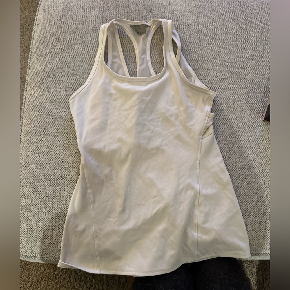 Athleta white tank with mesh back